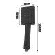 Black Square HandHeld Shower Head With Water Hose